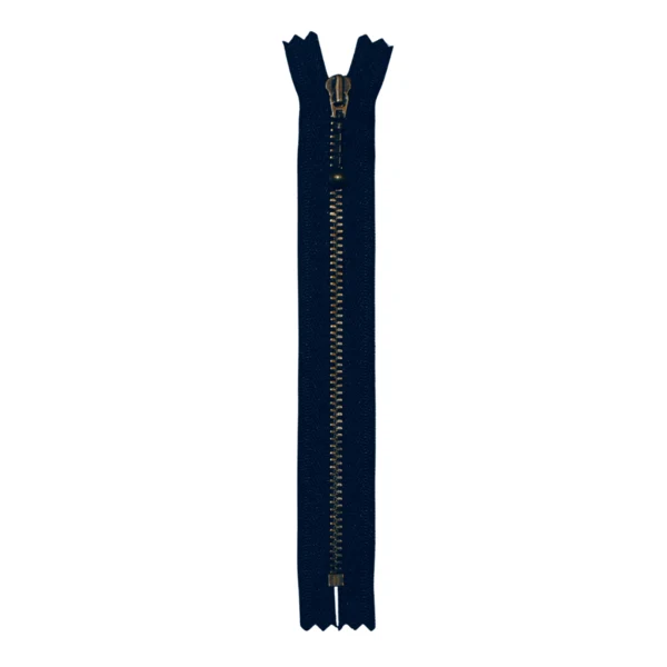 YKK Fast Lynlås Antik Messing 4 mm 17 cm